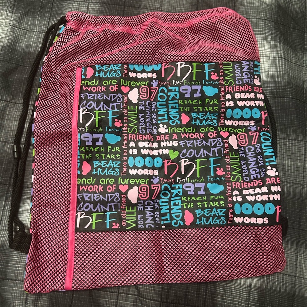 Colorful Build-a-bear Drawstring Backpack - Picture 1 of 2